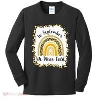 In September We Wear Gold Leopard Rainbow Kids Long Sleeve Shirt thumb 0