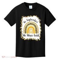 In September We Wear Gold Leopard Rainbow Kids T-Shirt thumb 0