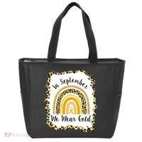 In September We Wear Gold Leopard Rainbow Tote Bag thumb 0