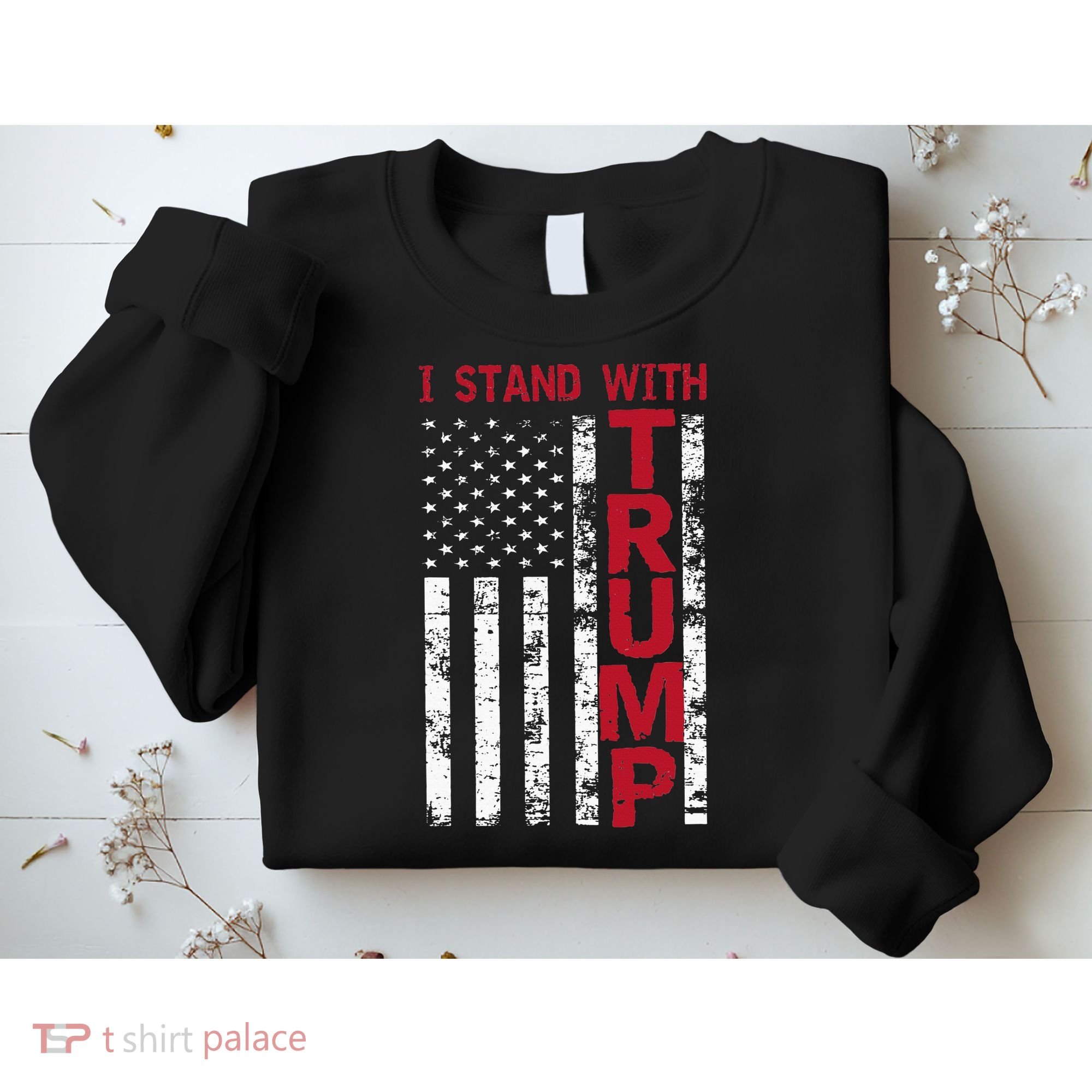 I Stand With Trump I Stand With America Cool Patriotic Sweatshirt