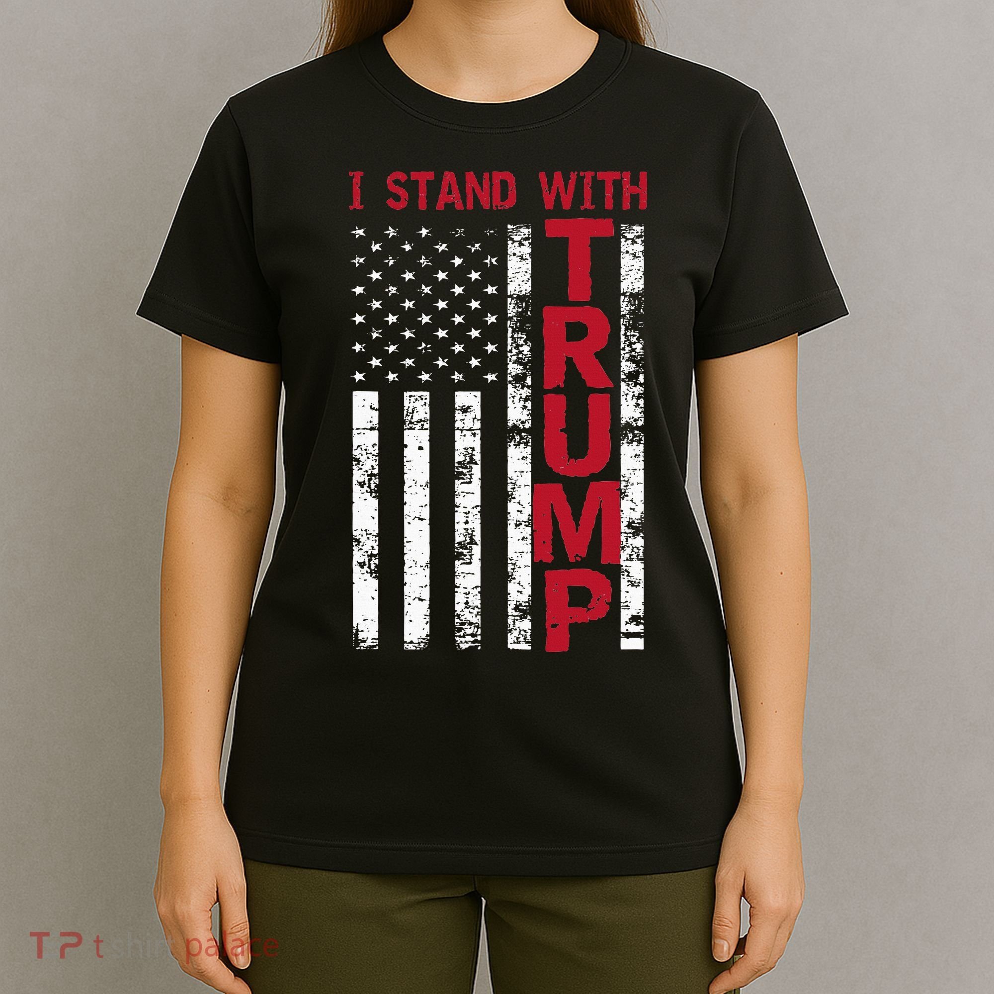 I Stand With Trump I Stand With America Cool Patriotic T-Shirt