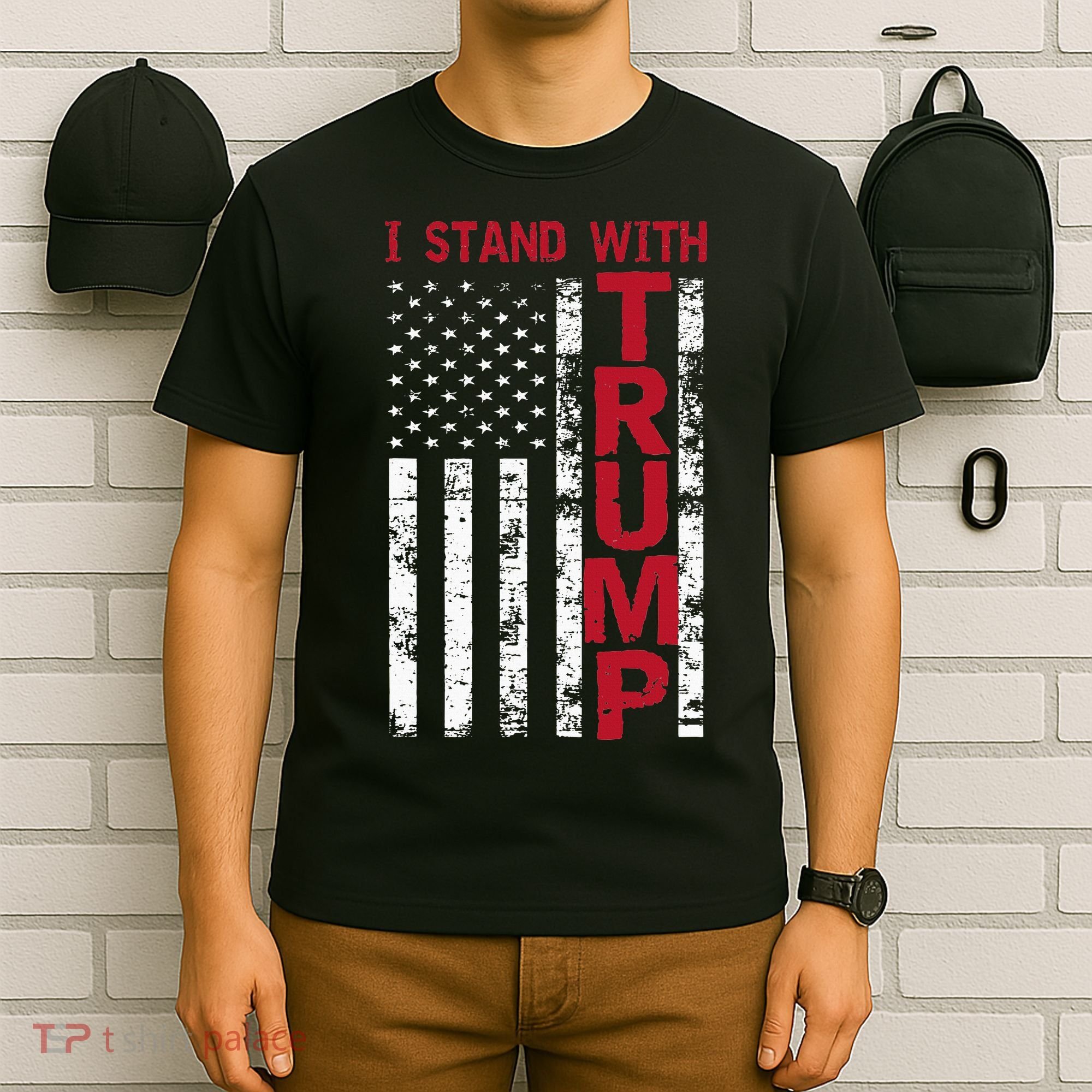 I Stand With Trump I Stand With America Cool Patriotic T-Shirt