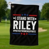 I Stand With Riley Gaines #ProtectWomensSports Golf Towel thumb 1