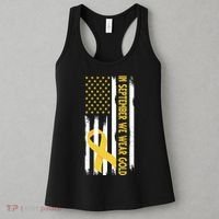 In September We Wear Gold Childhood Cancer Awareness Flag Women's Tank Top thumb 3