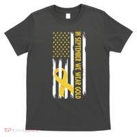 In September We Wear Gold Childhood Cancer Awareness Flag T-Shirt thumb 0