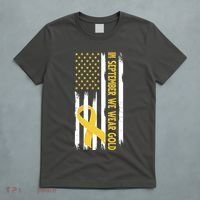 In September We Wear Gold Childhood Cancer Awareness Flag T-Shirt thumb 5