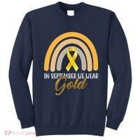 In September We Wear Gold Childhood Cancer Rainbow Sweatshirt thumb 0