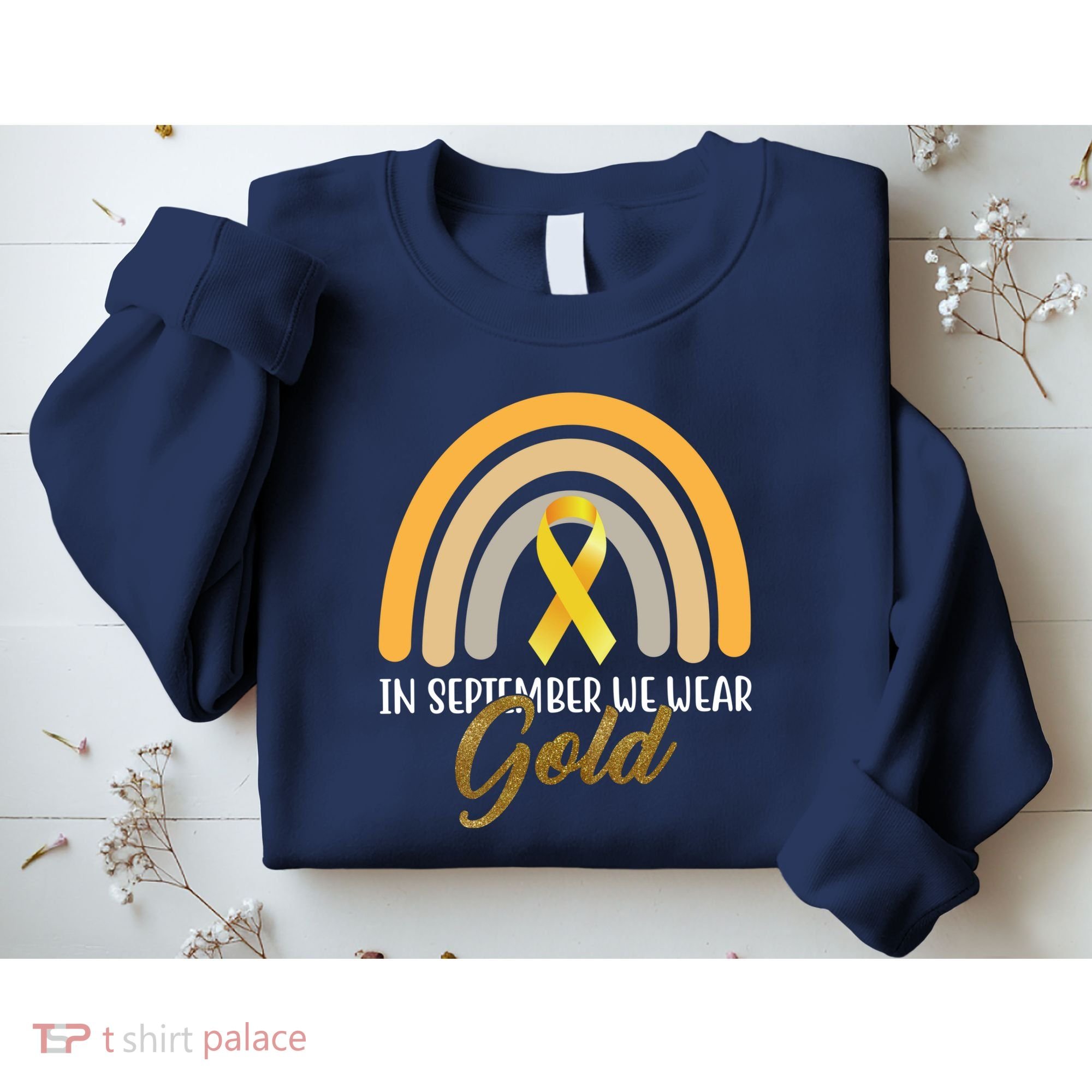 In September We Wear Gold Childhood Cancer Rainbow Sweatshirt