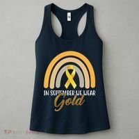 In September We Wear Gold Childhood Cancer Rainbow Women's Tank Top thumb 3