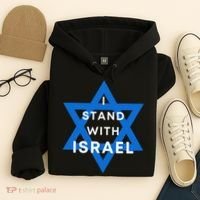 I Stand With Israel Support Black Hoodie thumb 4