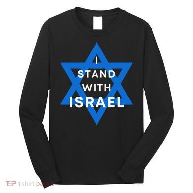 I Stand With Israel Support Black Long Sleeve Shirt