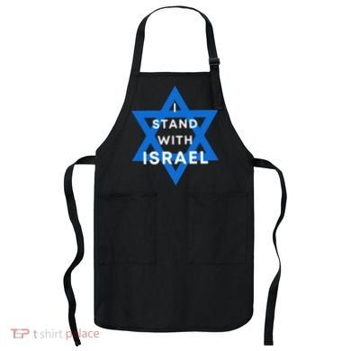 I Stand With Israel Support Black Apron