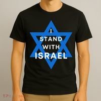 I Stand With Israel Support Black T-Shirt thumb 3