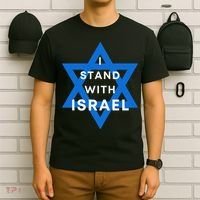 I Stand With Israel Support Black T-Shirt thumb 6