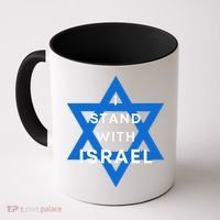 I Stand With Israel Support Black Coffee Mug thumb 0