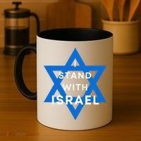 I Stand With Israel Support Black Coffee Mug thumb 4
