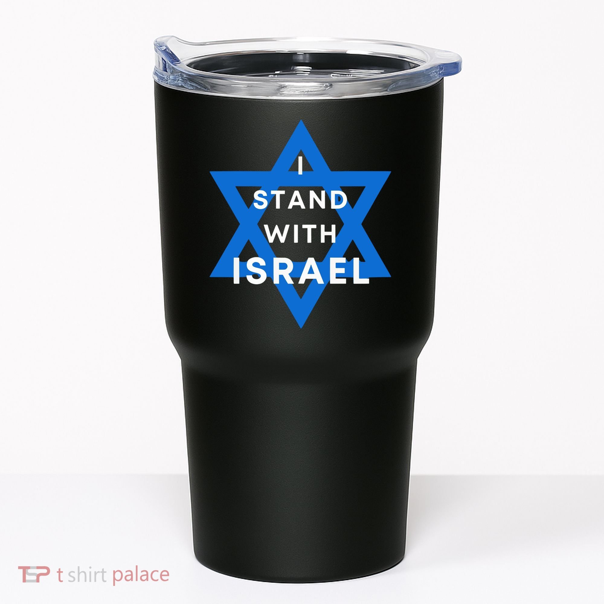 I Stand With Israel Support Black Tumbler