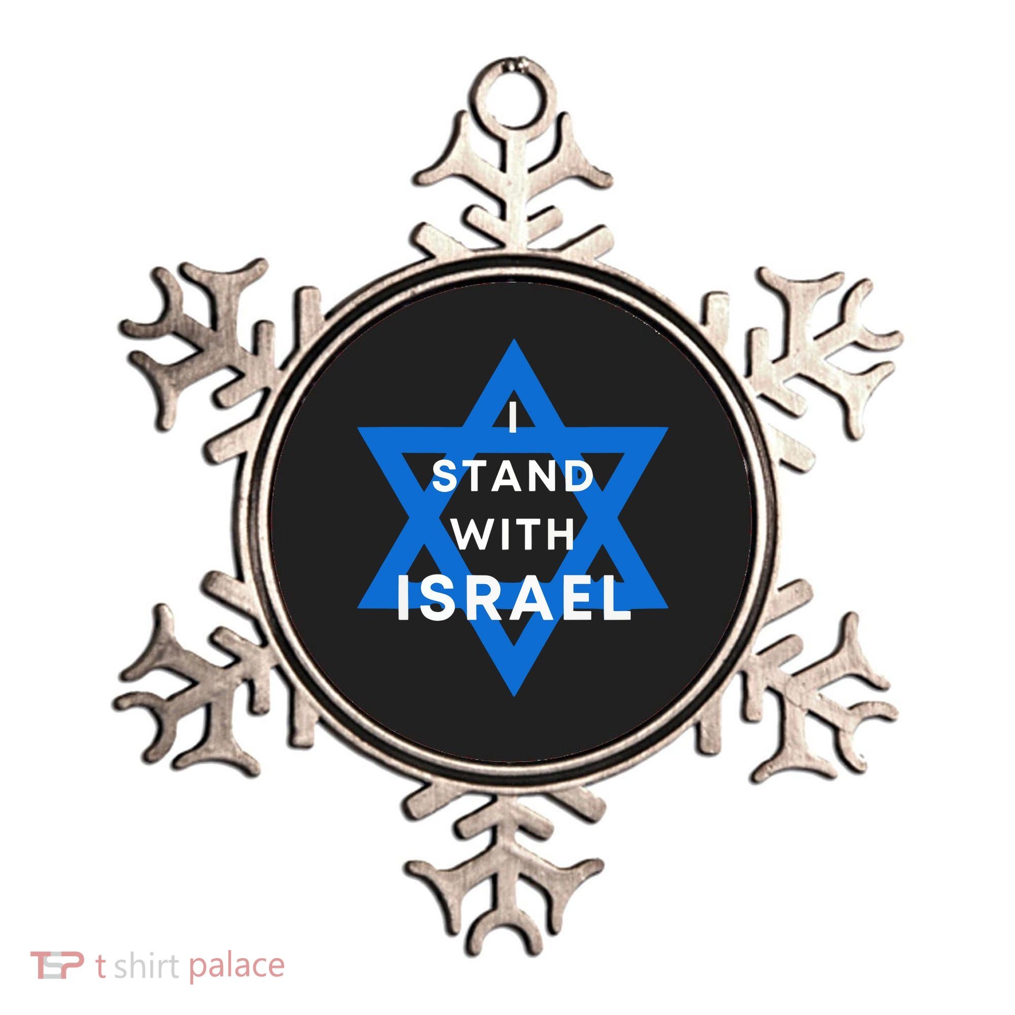 I Stand With Israel Support Black Ornament