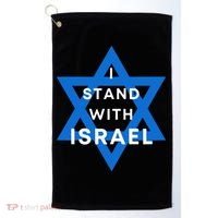 I Stand With Israel Support Black Golf Towel thumb 0