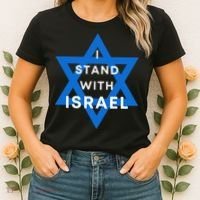 I Stand With Israel Support Black Women's T-Shirt thumb 2
