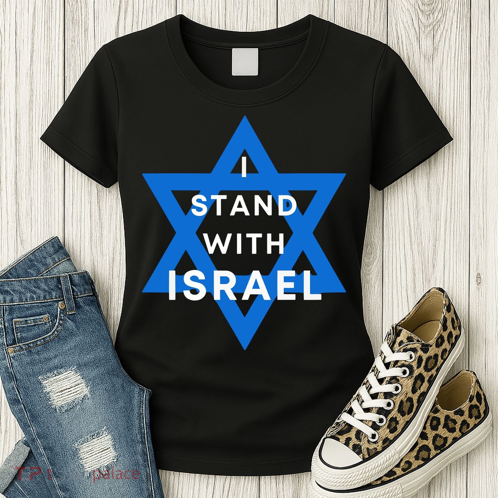 I Stand With Israel Support Black Women's T-Shirt