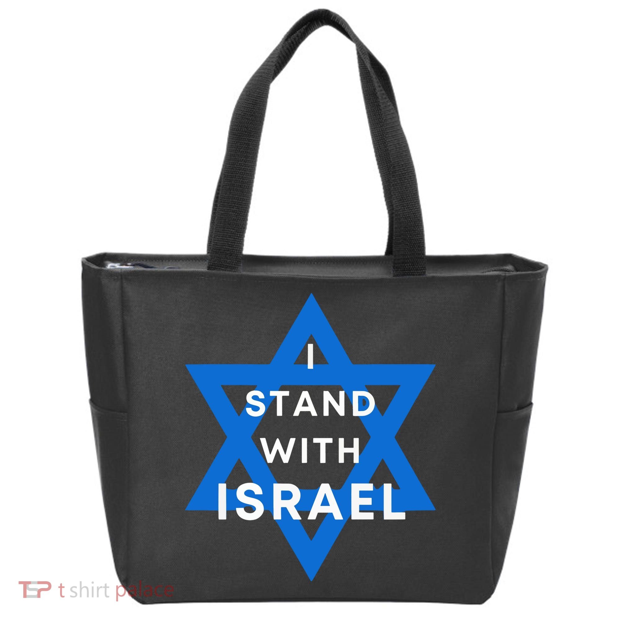 I Stand With Israel Support Black Tote Bag