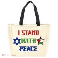 i stand with peace palestine israel Tote Bag thumb 0