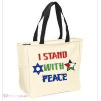 i stand with peace palestine israel Tote Bag thumb 2