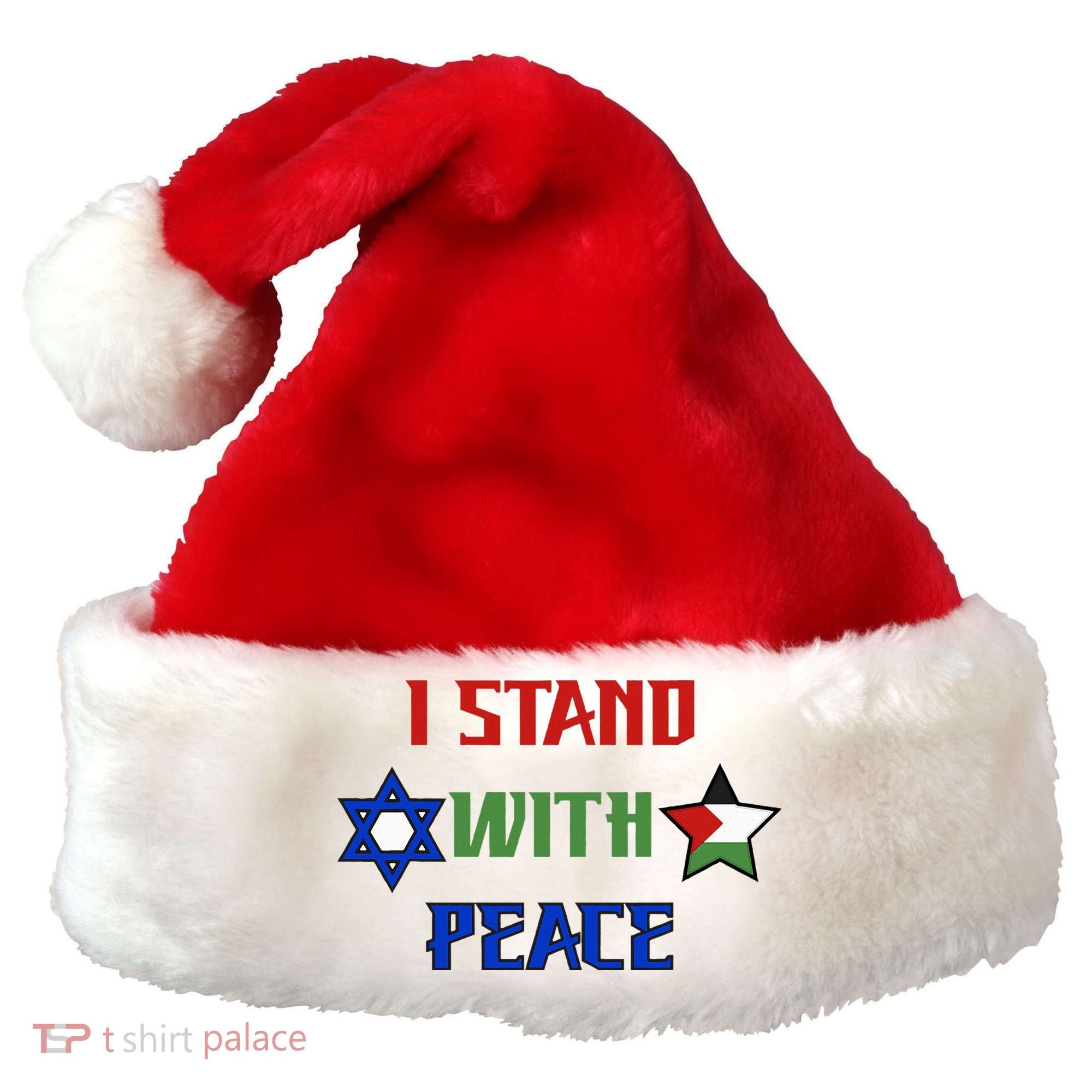 i stand with peace palestine israel Santa Hat