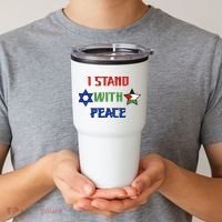 i stand with peace palestine israel Tumbler thumb 2