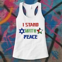 i stand with peace palestine israel Women's Tank Top thumb 3