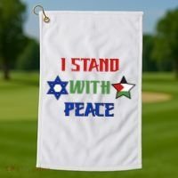 i stand with peace palestine israel Golf Towel thumb 1