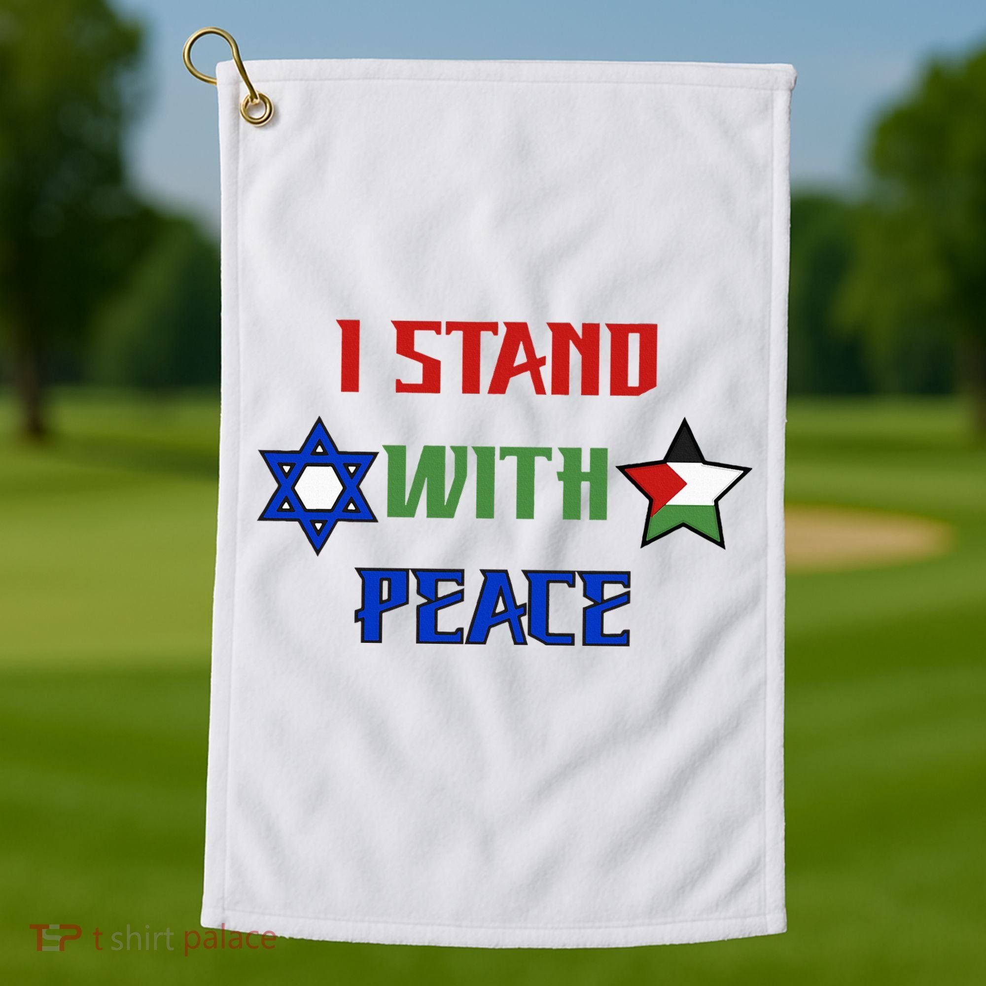 i stand with peace palestine israel Golf Towel