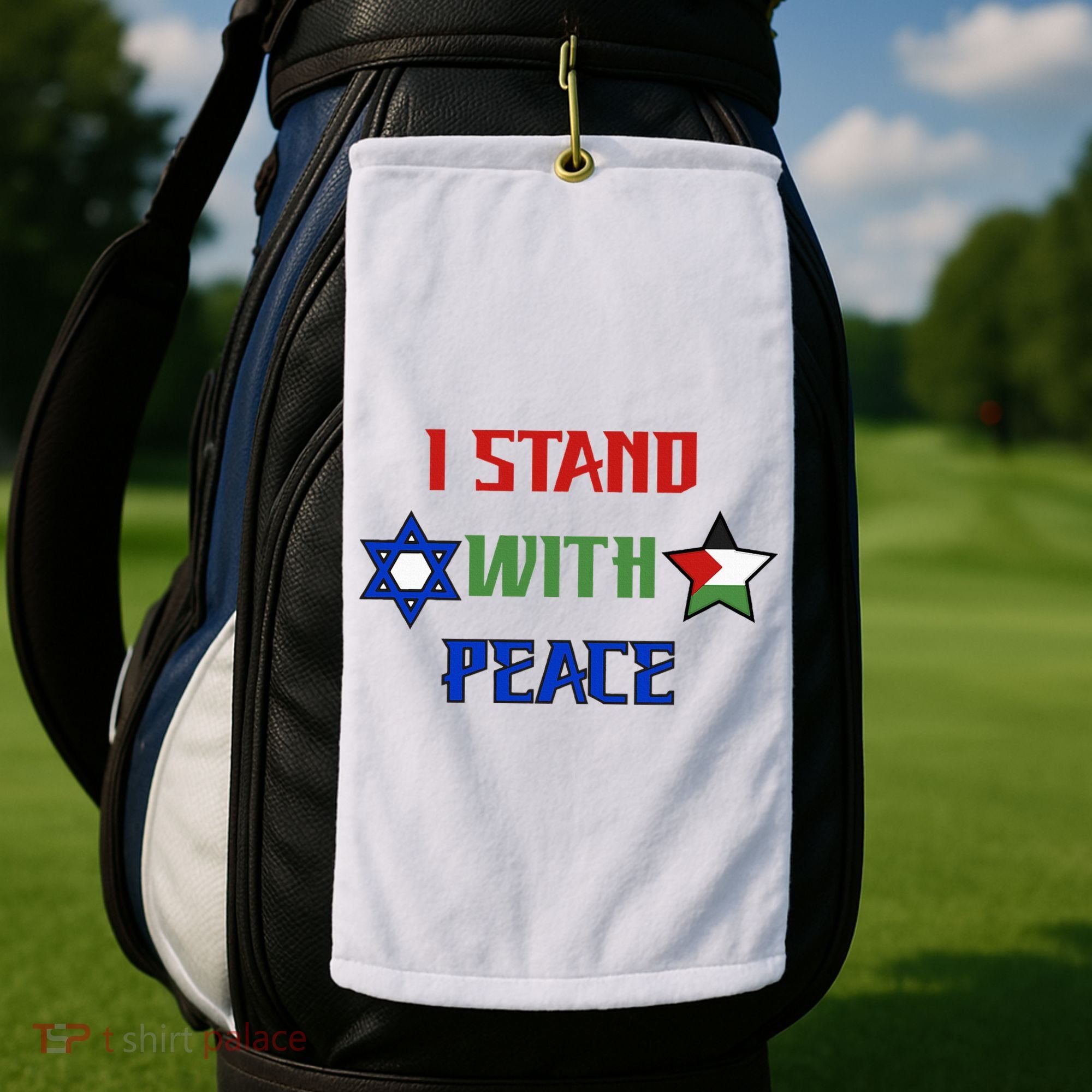 i stand with peace palestine israel Golf Towel