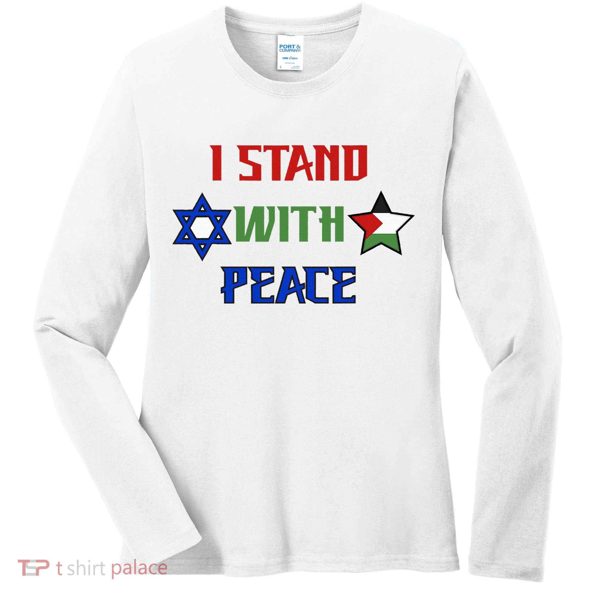 i stand with peace palestine israel Women's Long Sleeve Shirt