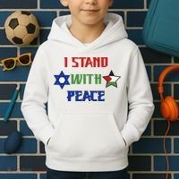 i stand with peace palestine israel Kids Hoodie thumb 2