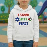 i stand with peace palestine israel Kids Hoodie thumb 3