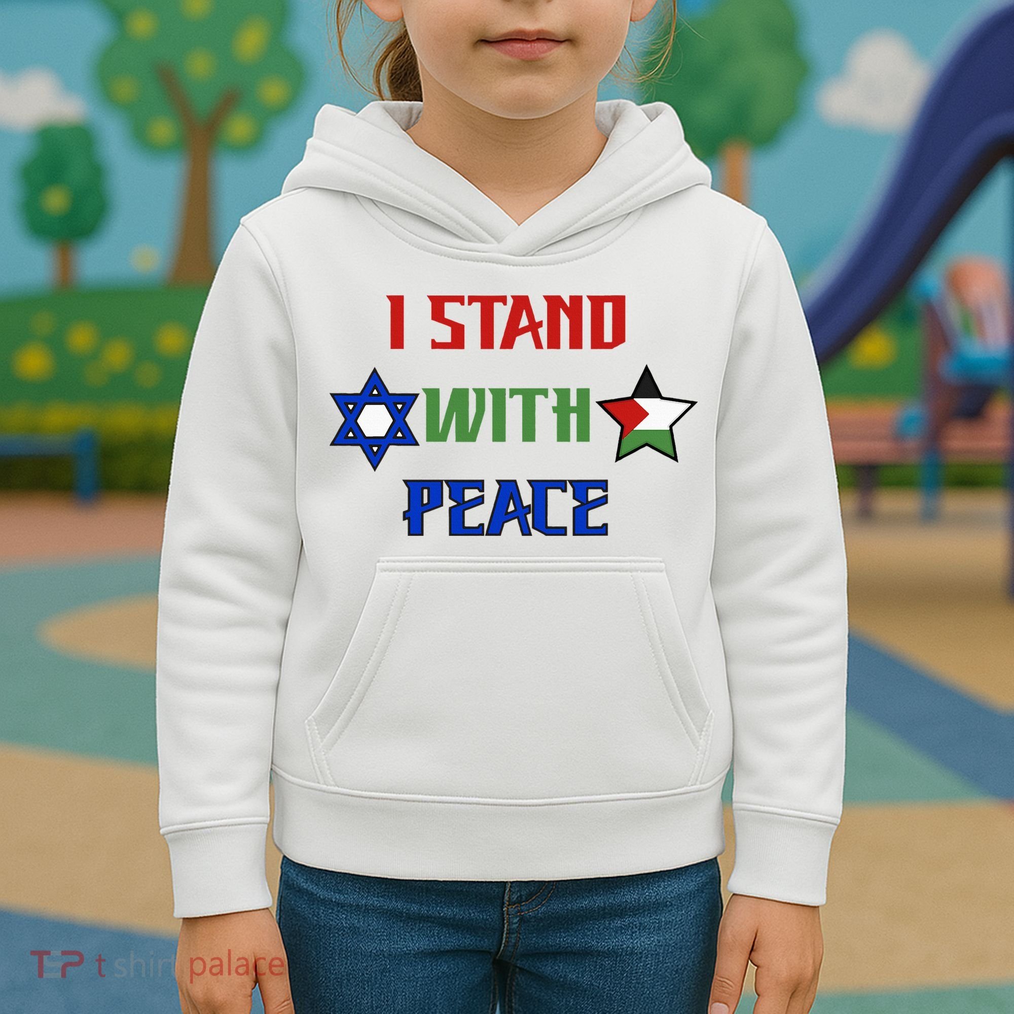 i stand with peace palestine israel Kids Hoodie