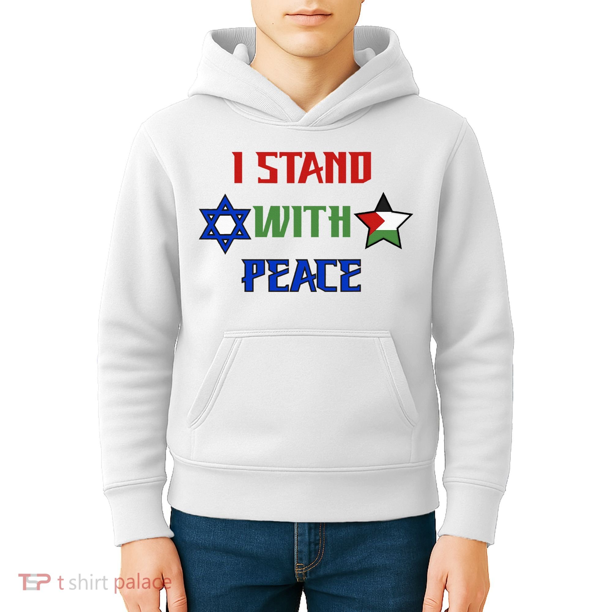 i stand with peace palestine israel Kids Hoodie