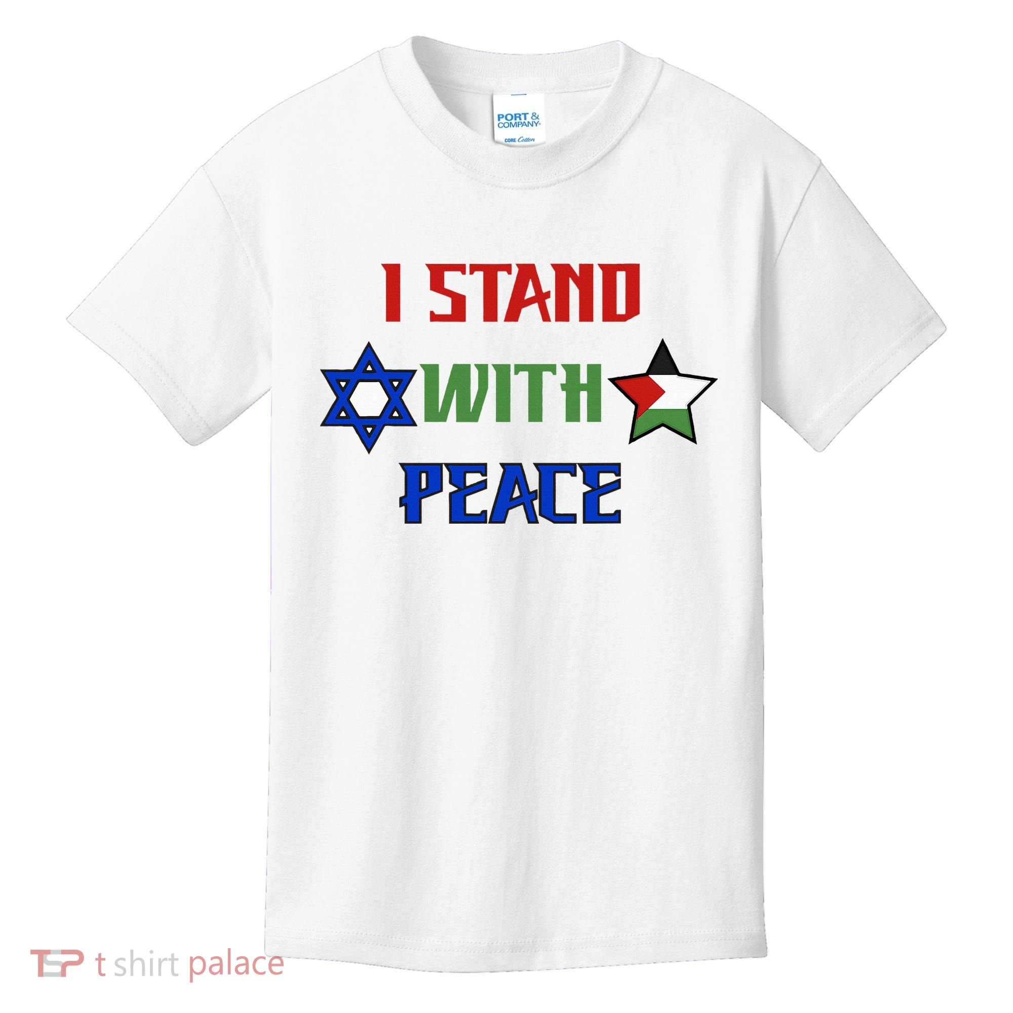 i stand with peace palestine israel Kids T-Shirt