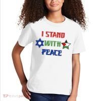 i stand with peace palestine israel Kids T-Shirt thumb 2