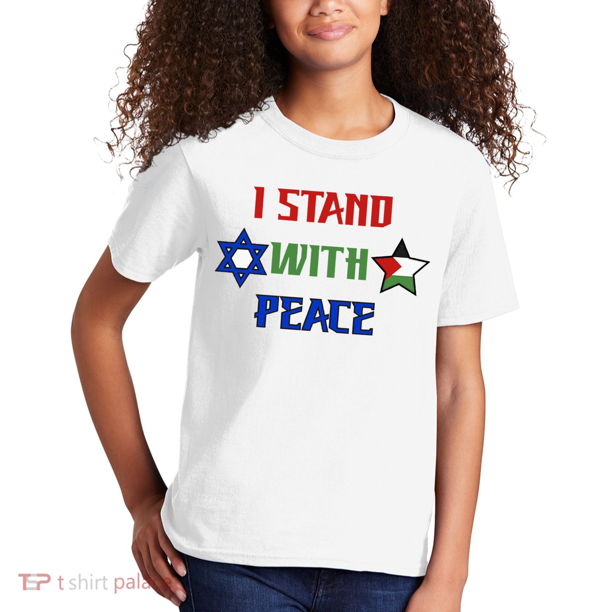 i stand with peace palestine israel Kids T-Shirt