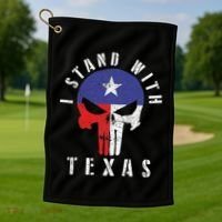 I Stand With Texas Flag Usa State Of Texas Golf Towel thumb 1