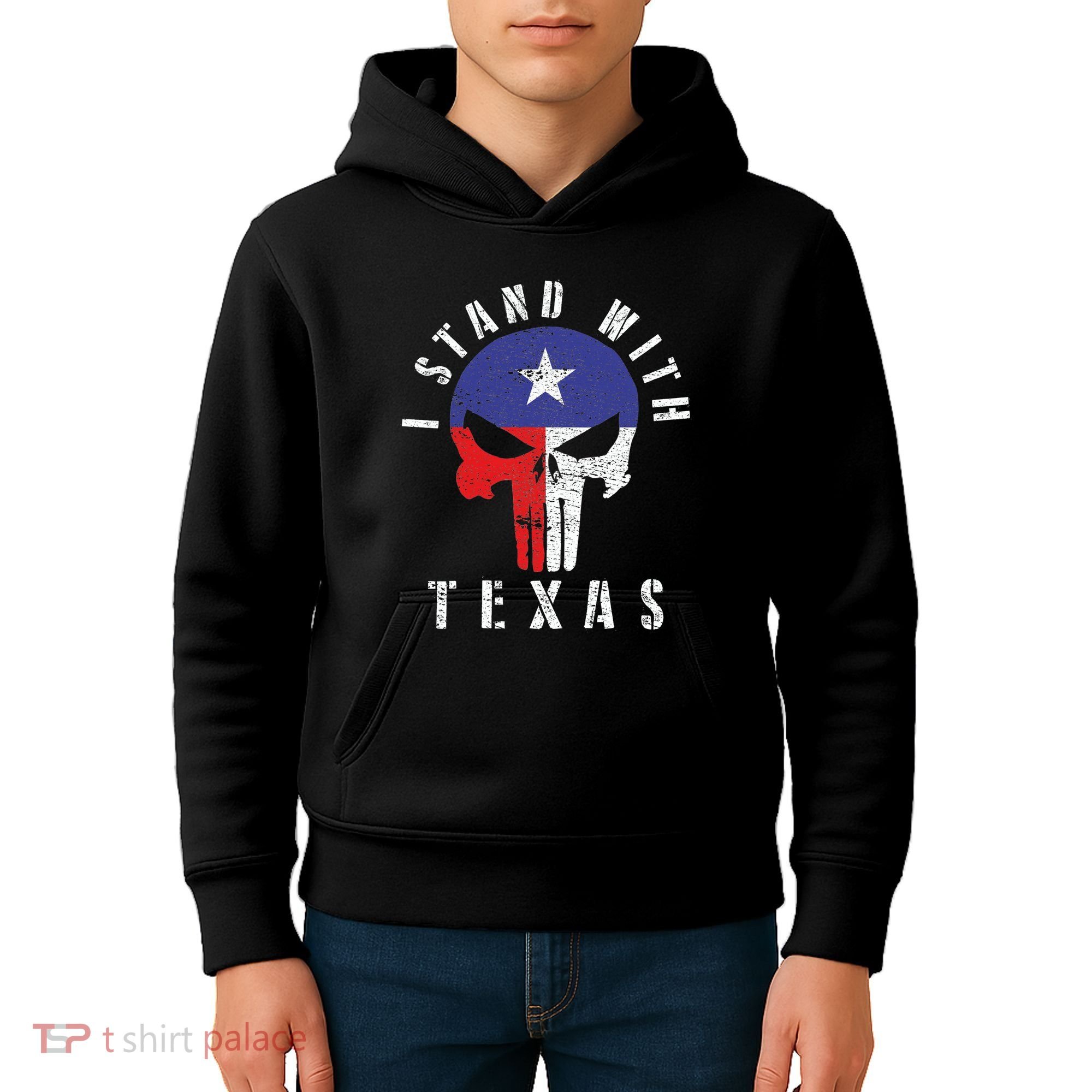 I Stand With Texas Flag Usa State Of Texas Kids Hoodie