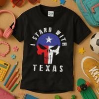 I Stand With Texas Flag Usa State Of Texas Kids T-Shirt thumb 3