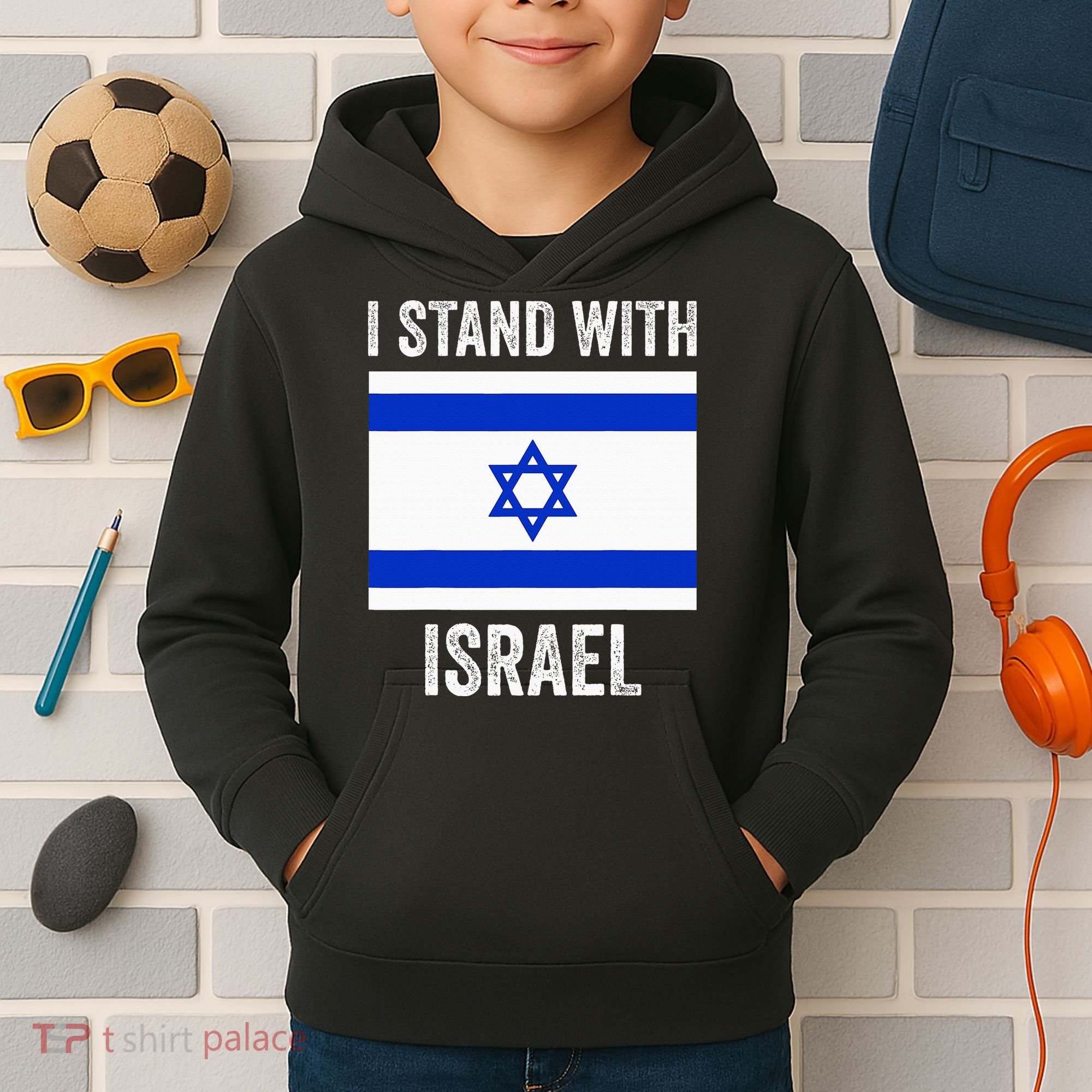 I Stand With Israel Free Israel Kids Hoodie