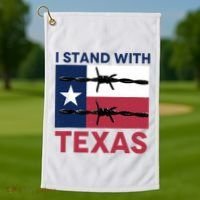 I Stand With Texas Golf Towel thumb 1