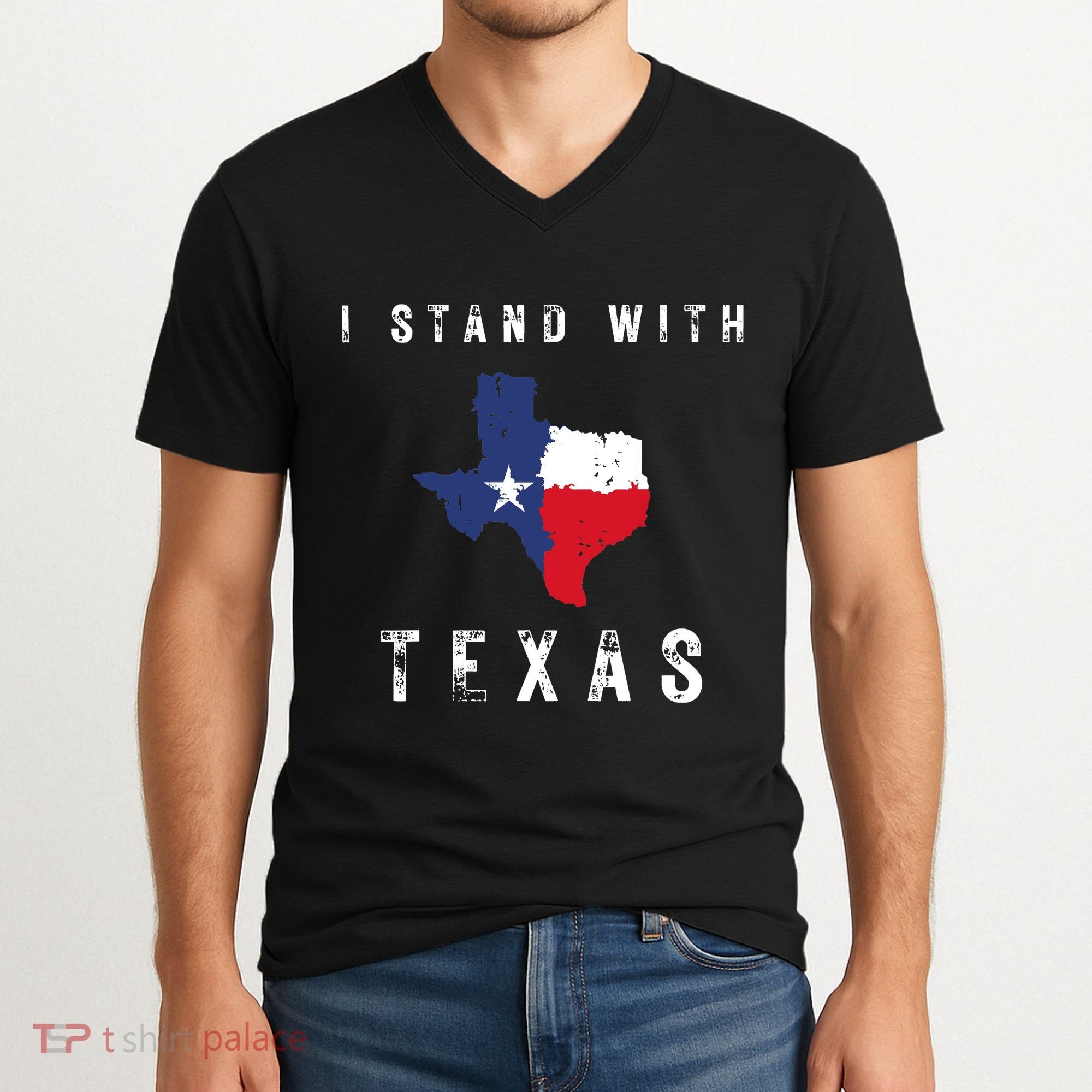 I Stand With Texas V-Neck T-Shirt