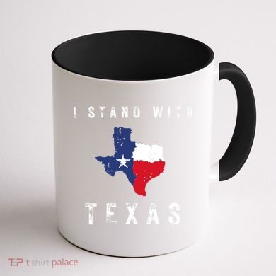 I Stand With Texas Coffee Mug back