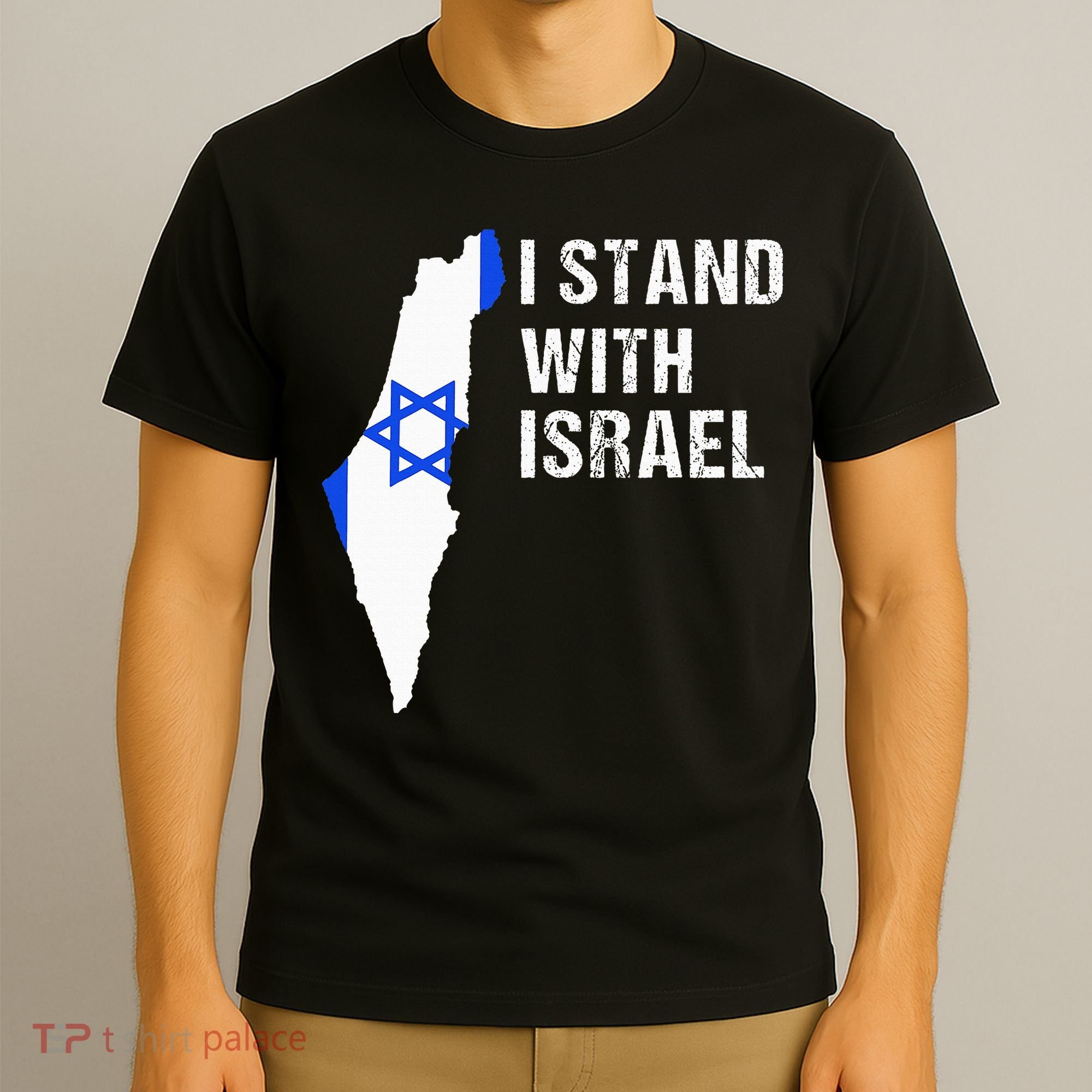 I Stand With Israel Jewish Gifts Heritage Israeli Flag T-Shirt